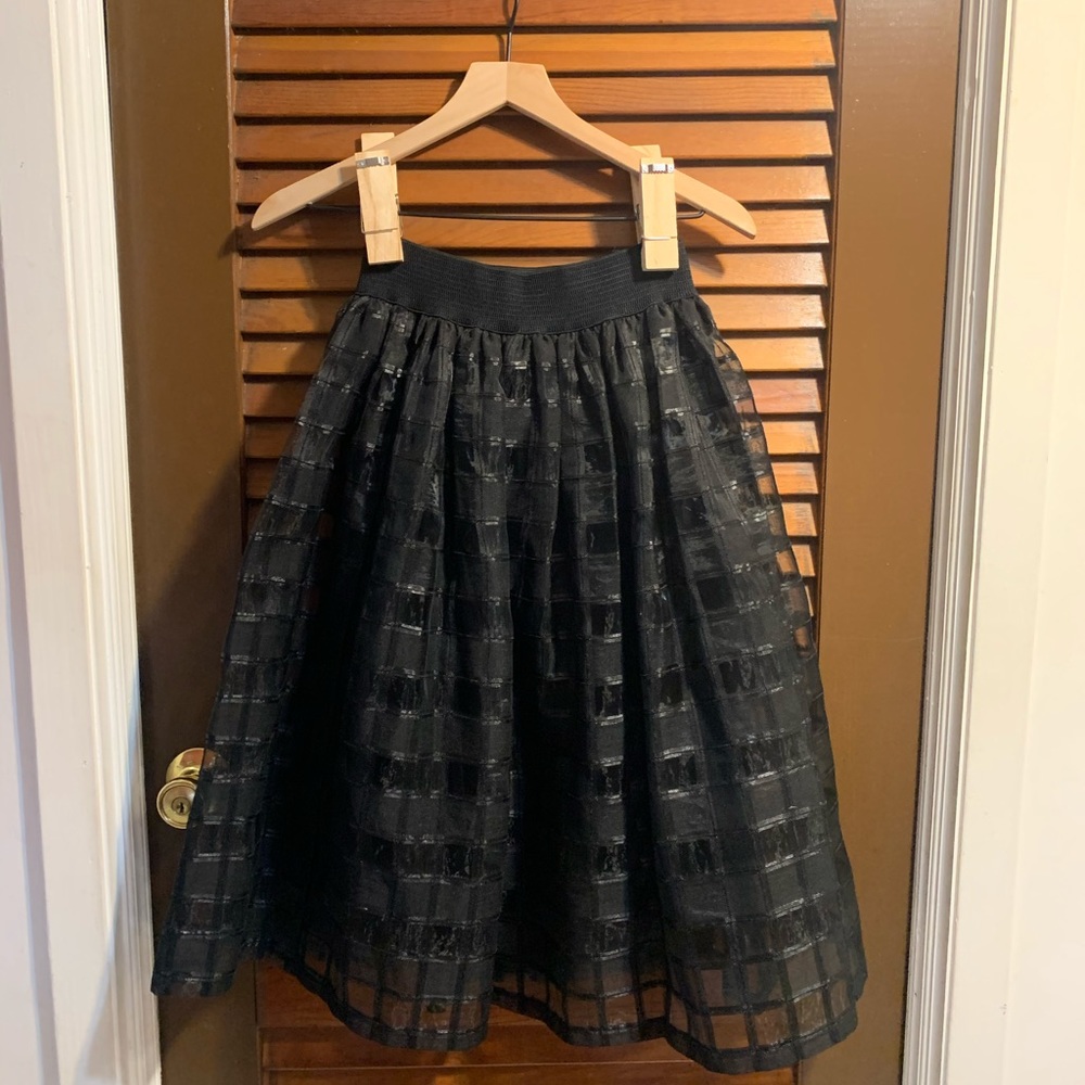 Black Lace Midi Skirt